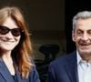 Nicolas Sarkozy et sa femme Carla Bruni vont voter pour le premier tour des législatives au lycée Jean de la Fontaine à Paris, France, le 30 juin 2024. © Christophe Clovis/Bestimage