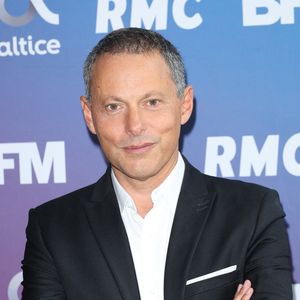 Marc-Olivier Fogiel lors de la conférence de presse de rentrée BFM TV. - RMC du groupe Altice France à Paris, France, le 31 août 2023. © Coadic Guirec/Bestimage