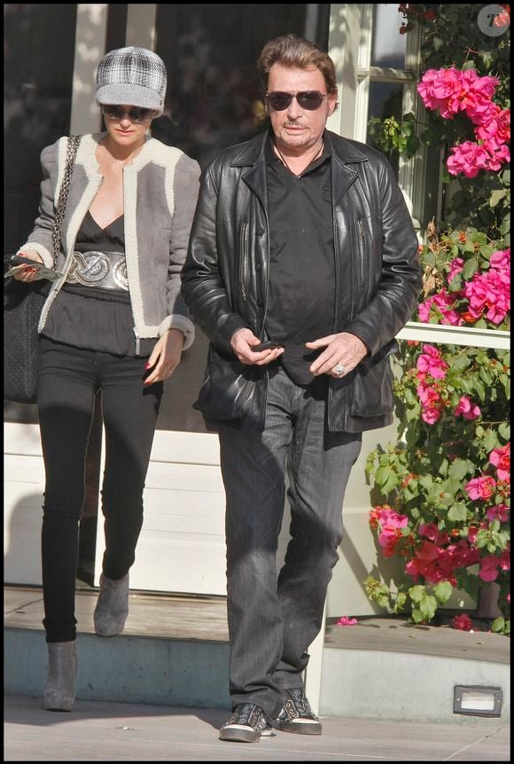 Johnny Hallyday et sa femme Laeticia à Los Angeles. © Bestimage