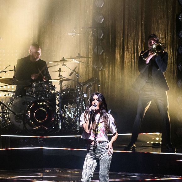 La chanteuse française Jenifer en concert à Bruxelles, Belgique, le 25 mars 2023. Photo par Jean Marc Quinet/Reporters/ABACAPRESS.COM