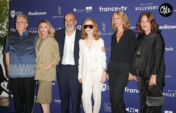 Anne Marivin, Sandrine Kiberlain, Isabelle Huppert, Marc Fitoussi et Dominique Besnehard au Festival du film francophone d'Angoulême, le 24 août 2026. © COADIC GUIREC / BESTIMAGE