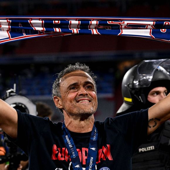 Luis Enrique - Le PSG remporte la Ligue Des Champions 2025, pour la première fois de son histoire, face à l'Inter Milan (5-0) à l'Allianz Arena de Munich, le 31 mai 2025.