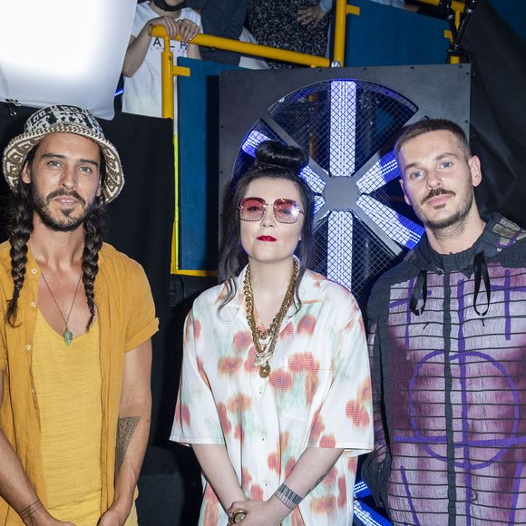 Flo Delavega, Hoshi,  M Pokora lors de de l'événement musical "RFM Music Show" édition spéciale pour les 40 ans de la célèbre radio au Palais des Sports de Levallois-Perret et avec le retour des lives, à Levallois-Perret, le 26 juin 2021.

Photo de Veeren Ramsamy - Pierre Perusseau / Bestimage
