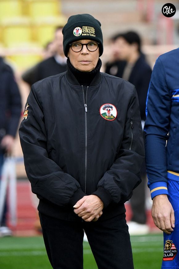 La princesse Stéphanie de Monaco durant la sixième édition de la Fight Aids Cup, un match de football caritatif au stade Louis II à Monaco, le 25 janvier 2026, qui oppose l'équipe du Cirque FC de la princesse Stéphanie et les Barbagiuans du prince Albert.

© Bruno Bebert / Bestimage