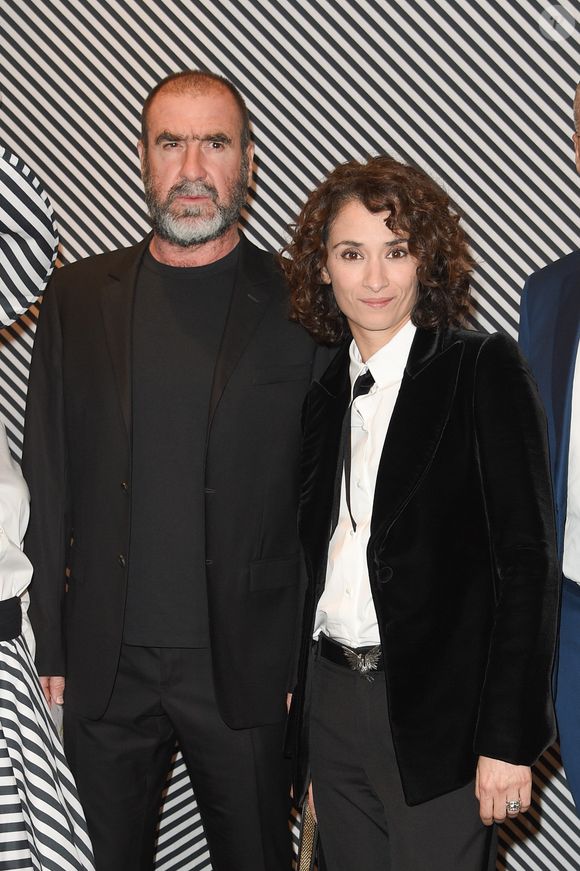Eric Cantona avec sa femme Rachida Brakni - Dîner de gala annuel de la société des amis du Centre Pompidou "Black & White" au centre national d'art et de culture Georges-Pompidou à Paris, France, le 10 avril 2018. © Coadic Guirec/Bestimage