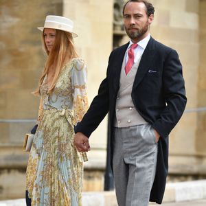 James Middleton et Alizee Thevenet - Le mariage de Lady Gabriella Windsor et Thomas Kingston à la chapelle St George, château de Windsor. © Splash News/ABACA