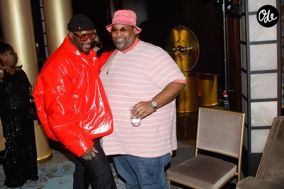 Djibril Cissé, le DJ et rappeur Big Ali (Ali Fitzgerald Moore) durant la fashion week de Paris à l'hôtel le collectionneur, le 02 mars 2022.. © Veeren - Christophe Clovis / Bestimage
