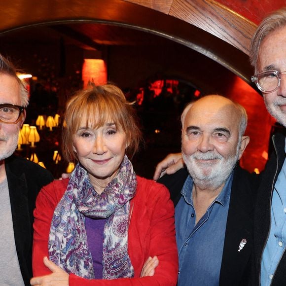 Exclusif - Bruno Moynot, Gérard Jugnot, Marie-Anne Chazel et Thierry Lhermitte assistent au lancement du livre Le Splendid " Le Splendid par Le Splendid " organisé par Five Eyes Production au Buddha Bar à Paris, France, le 20 novembre 2024 à Paris, France. Photo by Jerome Dominé/ABACAPRESS.COM