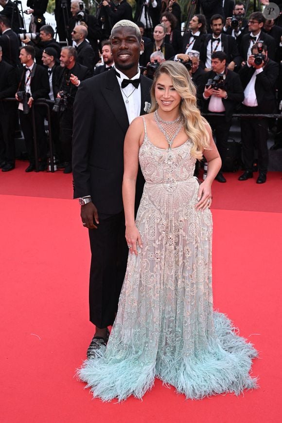 Paul Pogba et María Zulay Salaues assistent à la projection de gala Highest 2 Lowest, dans le cadre du 78e Festival de Cannes, au Palais des festivals. Crédit : Doug Peters/EMPICS ... Highest 2 Lowest Première - © Doug Peters/Doug Peters - PA Photos/ABACA