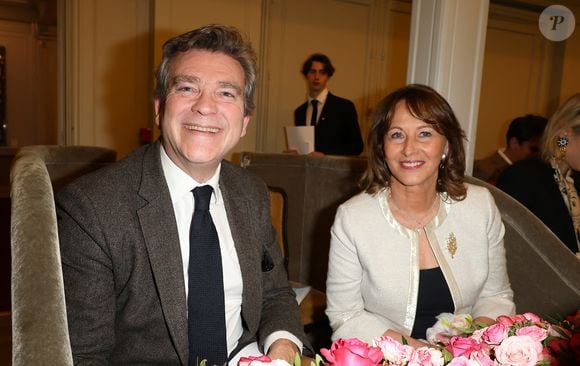 Arnaud Montebourg et Ségolène Royal - Soirée "Les talents du coeur" au profit de l'association Mécénat Chirurgie Cardiaque à la salle Gaveau à Paris le 4 mars 2024. © Coadic Guirec/Bestimage