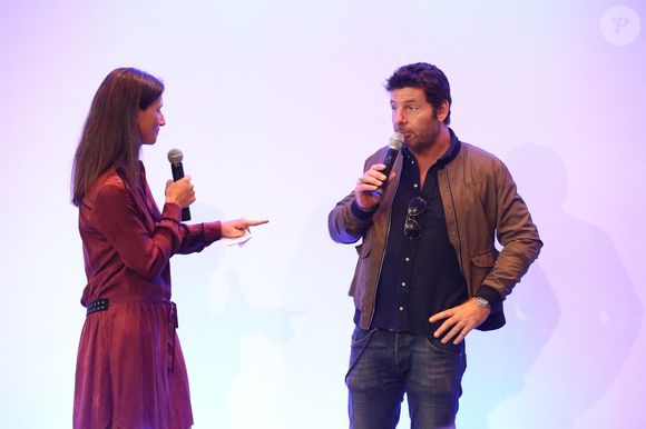 Guenaelle Troly et Philippe Lellouche assistant à la conférence de presse annuelle de RMC et BFM TV, à Paris, France, le 06 septembre 2016. Photo by Jerome Domine/ABACAPRESS.COM