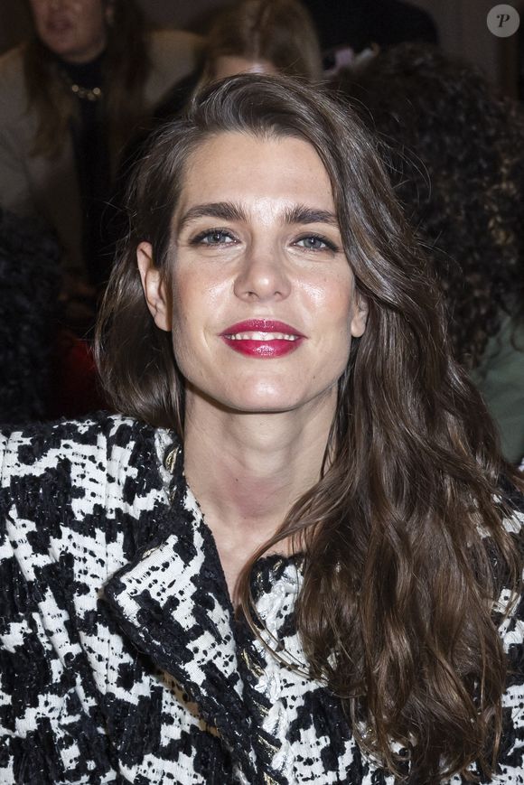Charlotte Casiraghi - Front row du défilé de mode Haute-Couture printemps-été 2024 "Chanel" au Grand Palais Ephémère lors de la fashion week de Paris. Le 23 janvier 2024 © Olivier Borde / Bestimage