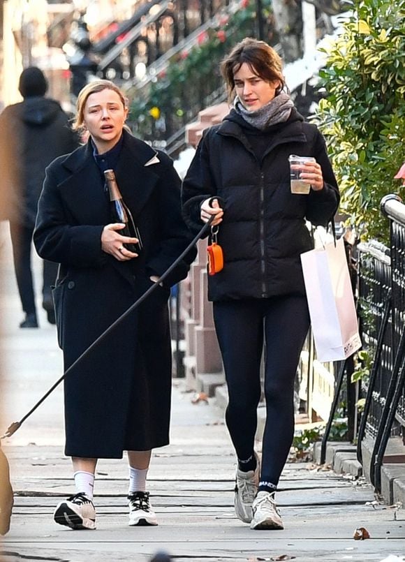 Chloë Grace Moretz et Kate Harrison en train de marcher.

Exclusif : Chloë Grace Moretz et sa supposée fiancée Kate Harrison ont été aperçues en promenade avec leur chien la veille du Nouvel An à New York. L’actrice et le mannequin ont été photographiées en train d’acheter une bouteille de champagne pour les fêtes. Le 31 décembre 2024. © Bestimage