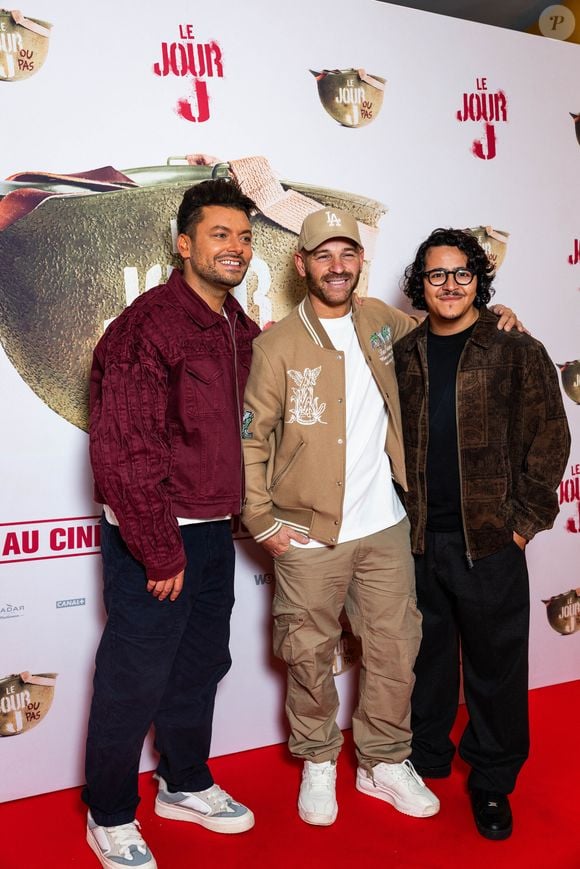 Kev Adams, Franck Gastambide, Brahim Bouhlel - Première du film "Le Jour J" à Paris, le 9 octobre 2025.
© Julien Sarkissian/Bestimage