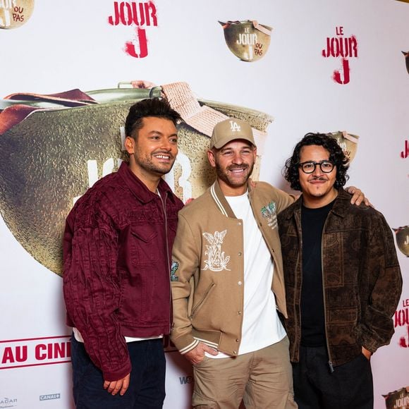 Kev Adams, Franck Gastambide, Brahim Bouhlel - Première du film "Le Jour J" à Paris, le 9 octobre 2025.
© Julien Sarkissian/Bestimage