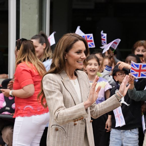 Catherine (Kate) Middleton, princesse de Galles, visite l'école maternelle Salvador Allende à Reggio Emilia (Italie), lors de son voyage consacré à la petite enfance, le 14 mai 2026.
© GOFF / Bestimage