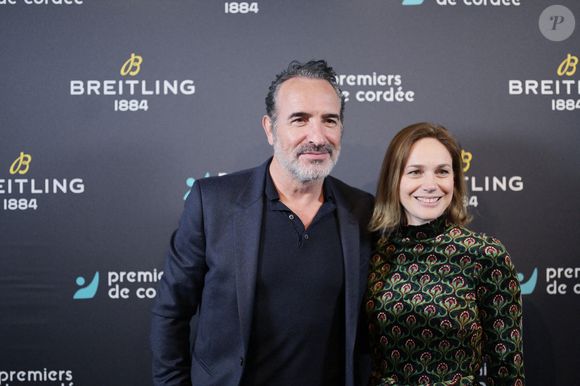 Jean Dujardin et sa femme Nathalie Péchalat (nouvelle présidente de l'association "Premiers de Cordée") - Dîner de charité Breitling à la Samaritaine pour l’association "Premiers de Cordée" à Paris le 4 avril 2024 © Rachid Bellak/Bestimage
