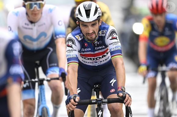 LARUNS, FRANCE - 05 JUILLET 2023 : Alaphilippe Julian (FRA) du Soudal - Quick Step lors de la 5ème étape de la 110ème édition du Tour de France 2023, une étape de 165 kms avec départ à Pau et arrivée à Laruns le 05 juillet 2023 à Laruns, France.  Photo News / Panoramic / Bestimage