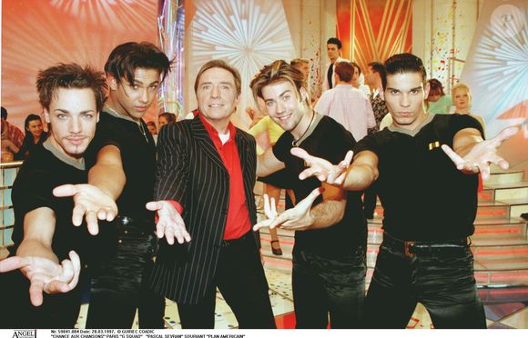 Les G-Squad dans l'émission "La chance aux chansons" avec Pascal Sevran. © COADIC GUIREC / BESTIMAGE