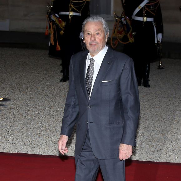 Alain Delon - Dîner d'Etat du président de la République française en l'honneur du président de la République populaire de Chine lors de sa visite d’Etat en France du 24 au 26 mars 2019, au Palais de l'Elysée, à Paris, France, le 25 mars 2019. © Dominique Jacovides/Bestimage