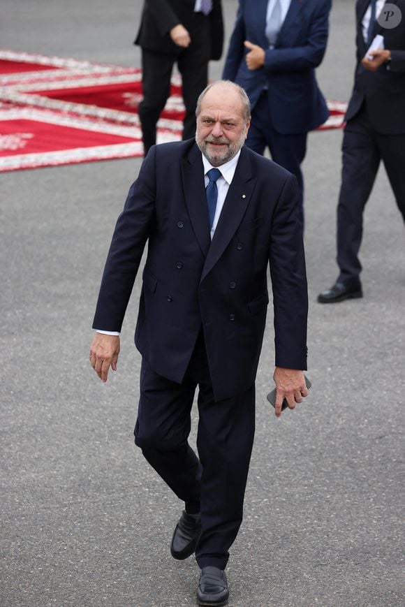 Eric Dupond-Moretti - Cérémonie d'accueil officielle du Président de la République, Emmanuel Macron et de Brigitte Macron sur la place Mechouar à Rabat au Maroc le 28 octobre 2024. © Dominique Jacovides/Bestimage