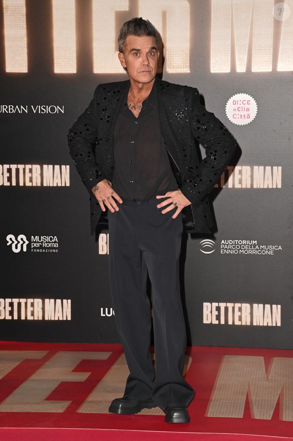 Robbie Williams, à la première de "Better Man" à Rome, le 6 décembre 2024. SGP / BESTIMAGE