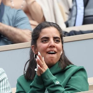 Inès Reg (Inès Reghioua) dans les tribunes des Internationaux de France de tennis de Roland Garros 2024 à Paris, France, le 3 juin 2024. © Jacovides-Moreau/Bestimage
