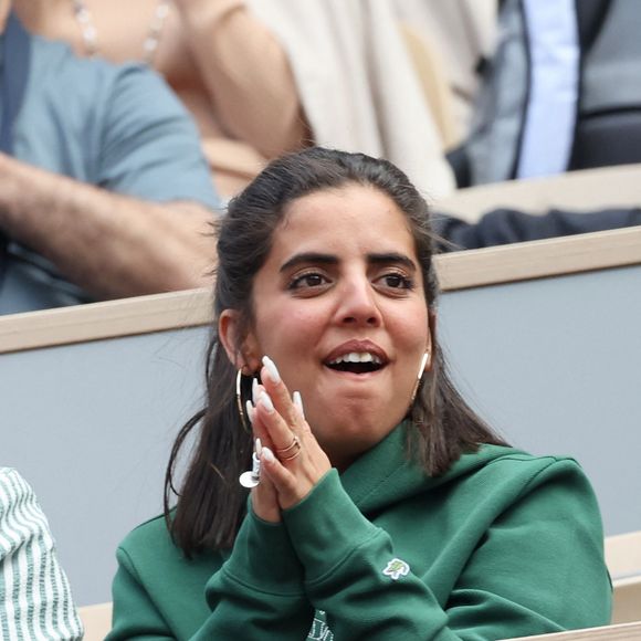 Inès Reg (Inès Reghioua) dans les tribunes des Internationaux de France de tennis de Roland Garros 2024 à Paris, France, le 3 juin 2024. © Jacovides-Moreau/Bestimage