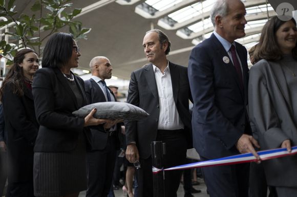 Xavier Niel during French President Emmanuel Macron (C-R) inaugurates the FrancoTech trade fair at Station F, a start-up campus, in Paris, France, 03 October 2024. © Eliot Blondet/Pool/Bestimage
