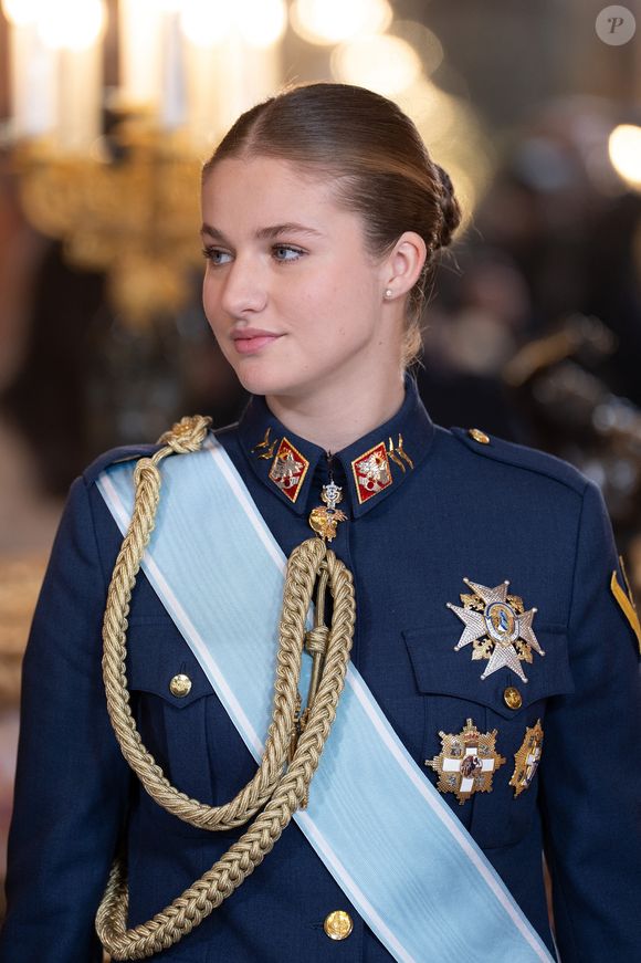 La princesse Leonor - La famille royale d'Espagne célèbre les Pâques militaires au Palais royal de Madrid (Espagne), le 6 janvier 2026.
LALO YASKY / BESTIMAGE
