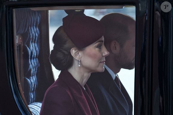 Le prince et la princesse de Galles arrivent au palais de Buckingham, à Londres, lors de la visite d'État au Royaume-Uni de l'émir du Qatar et de la première de ses trois épouses. Londres, Royaume-Uni, mardi 3 décembre 2024. Photo by Chris Jackson/PA Wire/ABACAPRESS.COM