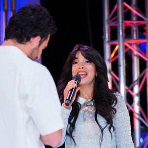 Le chanteur Amir Haddad et Adila Sedraia aka Indila lors de l'enregistrement des performances artistiques en streaming des Assises de la Parite 2021 à l'Hôtel de Ville de Paris à Paris, France le 05 mai 2021. Photo by Nasser Berzane/ABACAPRESS.COM