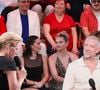 Depuis 2017, l'animatrice pilote "C à Vous", son émission fétiche ! A rappeler qu'il y a quelques semaines, nos confrères de "L’Informé"ont assuré qu'il y avait des tensions en coulisses en plus de faire état d’une "atmosphère vraiment désagréable".
Exclusif - Anne-Elisabeth Lemoine, Vincent Cassel, David Cronenberg - Plateau de l'émission "C à vous" lors du 77ème Festival International du Film de Cannes le 21 mai 2024. © Jack Tribeca/Bestimage.