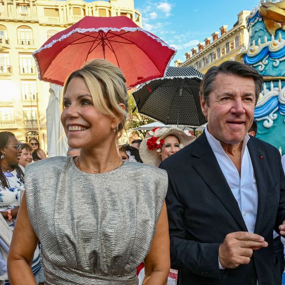 Christian Estrosi, le maire de Nice, et sa femme Laura Tenoudji Estrosi, complices et amoureux, pour célébrer les 200 ans de la Promenade des Anglais à Nice , le 31 août 2024. © Bruno Bebert / Bestimage