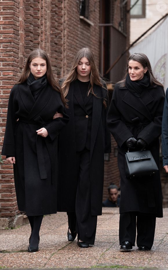 La reine Letizia d'Espagne, la princesse Leonor, la princesse Sofia d'Espagne - La princesse Irène de Grèce et de Danemark à la cathédrale orthodoxe grecque Saint-André-et-Saint-Démétrius. Madrid - 17 janvier 2026