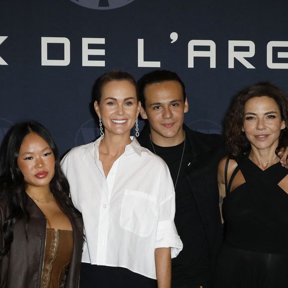 Laeticia Hallyday et sa fille Joy, Sandra Sisley et son fils Dino - Avant-Premiere du film "Largo Winch "Le Prix de L'argent" au cinéma le Grand Rex à Paris le 18 juin 2024. © Marc Ausset-Lacroix/Bestimage
