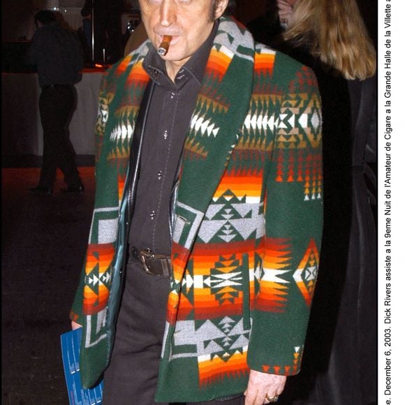 © Francois-Xavier Lamperti/ABACA. 53584-5. Paris-France. 6 décembre 2003. Dick Rivers assiste à la 9eme Nuit de l'Amateur de Cigare a la Grande Halle de la Villette a Paris.