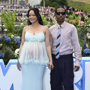 Rihanna et AASAPAP Rocky  au photocall de la première du film "Les Schtroumpfs" en Belgique. Photo :  Jan De Meuleneir / Photonews / Bestimage