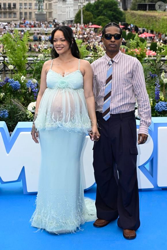 Rihanna et AASAPAP Rocky  au photocall de la première du film "Les Schtroumpfs" en Belgique. Photo :  Jan De Meuleneir / Photonews / Bestimage
