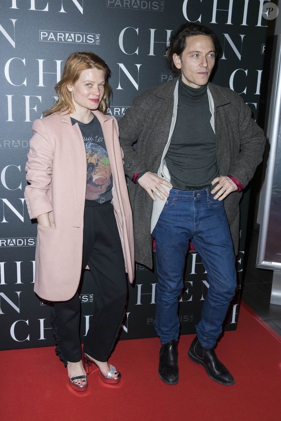 Mélanie Thierry et son compagnon le chanteur Raphaël (Raphaël Haroche) - Avant-première du film "Chien" au cinéma MK2 Bibliothèque à Paris, France, le 5 mars 2018. © Olivier Borde/Bestimage