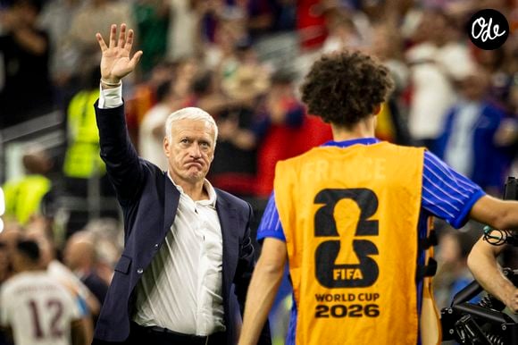 Didier Deschamps, Coach France Team joueurs de l'équipe de France affichent leur déception après leur défaite face à l'Espagne lors de la demi-finale de la Coupe du Monde de la FIFA 2026 au Mercedes-Benz Stadium d'Atlanta, en Géorgie (États-Unis), le 14 juillet 2026. - Match de demi-finale "France - Espagne (2-0)" lors de la Coupe du Monde FIFA 2026 (FIFA World Cup 2026), le 14 juillet 2026. Elyxandro Cegarra / PsnewZ / Bestimage