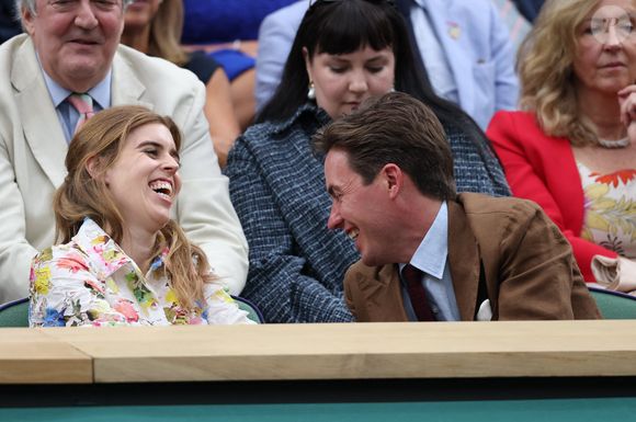 Beatrice d'York et Edoardo Mapelli Mozzi au tournoi de Wimbledon le 9 juillet 2024.© Tim Merrys/MirrorPix/bestimage