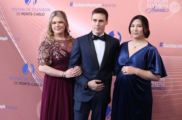 Louis Ducruet, Marie Ducruet (enceinte) et Camille Gottlieb - La famille princière au photocall et cérémonie de clôture de la 63ème édition du Festival de Télévision de Monte-Carlo (63rd Golden Nymph) au Grimaldi Forum à Monaco le 18 juin 2024. © Denis Guignebourg / Bestimage