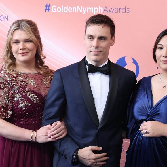 Louis Ducruet, Marie Ducruet (enceinte) et Camille Gottlieb - La famille princière au photocall et cérémonie de clôture de la 63ème édition du Festival de Télévision de Monte-Carlo (63rd Golden Nymph) au Grimaldi Forum à Monaco le 18 juin 2024. © Denis Guignebourg / Bestimage