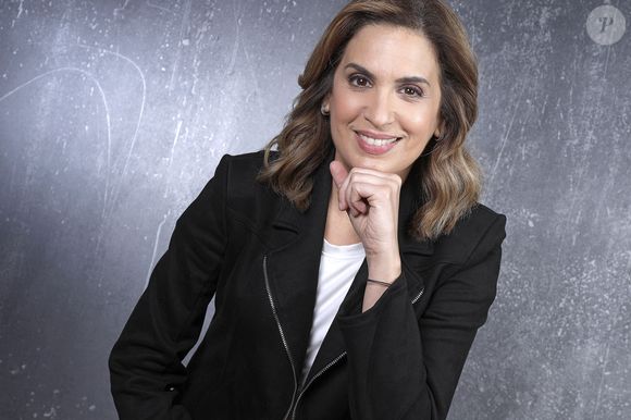 Exclusif - Sonia Mabrouk pose lors de l'enregistrement de l'émission "Chez Jordan de Luxe" à Paris le 16 octobre 2024. © Cédric Perrin/Bestimage