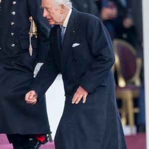 Le roi Charles III d'Angleterre - Cérémonie d'accueil pour la visite d'État de l'émir du Qatar à Londres, le 3 décembre 2024.