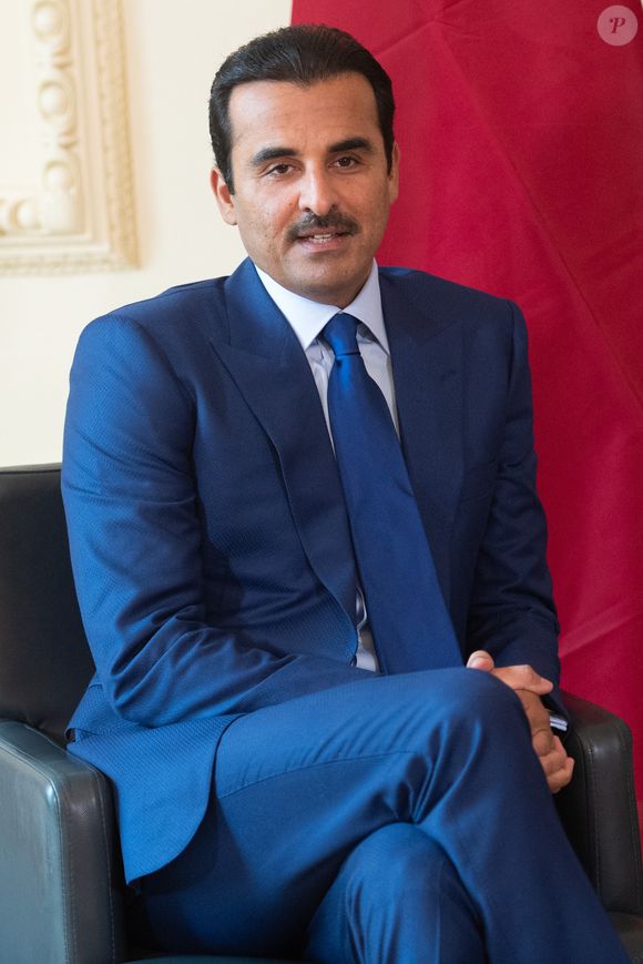 Le Premier ministre britannique Rishi Sunak reçoit l'émir du Qatar, lee cheikh Tamim ben Hamad al-Thani, au 10 Downing Street à Londres, le 5 mai 2023.
© Avalon / Panoramic / Bestimage