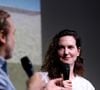 Patrick Mille, Justine Lévy - Débat au théâtre de l'Artistique entre Justine Lévy et Patrick Mille sur le thème Adapter : Fidélité, Trahison, Confiance. Rencontre animée par Charlotte Bouteloup, lors de la 7ème édition du festival Cineroman à Nice le 2 Octobre 2025. © Bebert-Jacovides/Bestimage