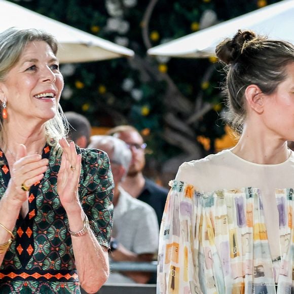 La princesse Caroline de Hanovre et Charlotte Casiraghi lors de la 3ème journée du Jumping International de Monte-Carlo, le 5 juillet 2025. La compétition se déroule sur le port Hercule à Monaco, du 3 juillet au 5 juillet. © Claudia Albuquerque/Bestimage