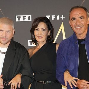 Quentin Mosimann, Karima Charni et Nikos Aliagas - Photocall des Profs de la Star Academy 2026 à Boulogne-Billancourt le 23 septembre 2026. © Coadic Guirec/Bestimage